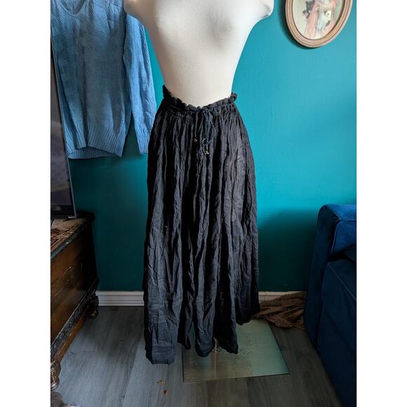 American Vintage Dresses & Skirts - Women's vintage 90s India cotton guaze broomstick skirt witchy boho goth